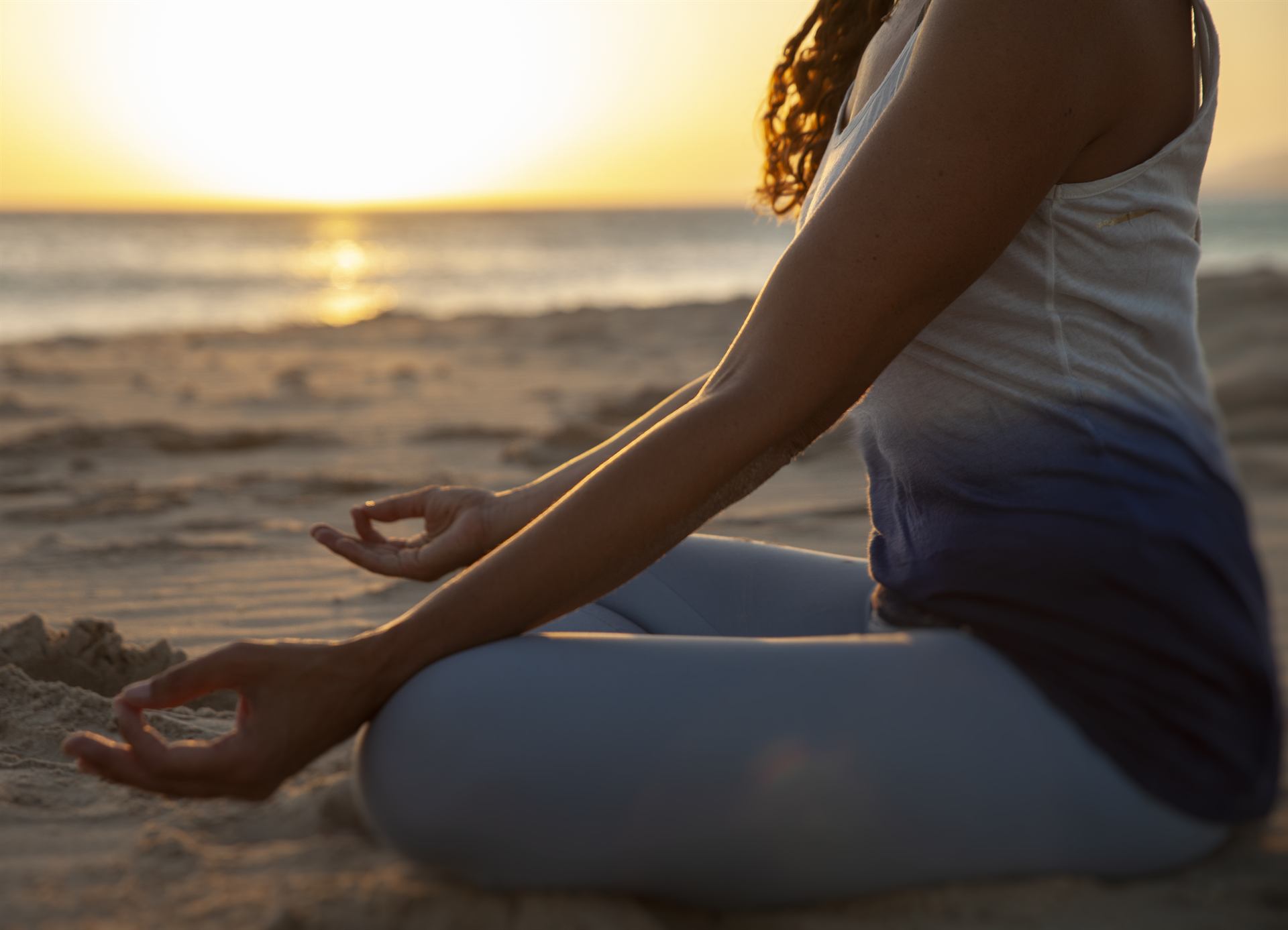 Meditation at sunset